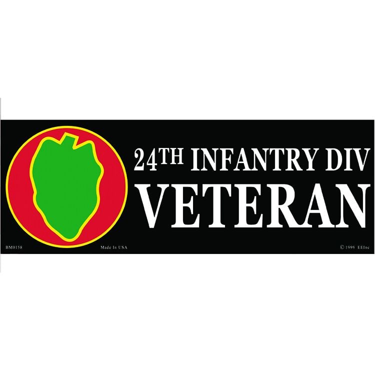 BM0158 Sticker - Army, 24th Division - 3.5 x 10 in.