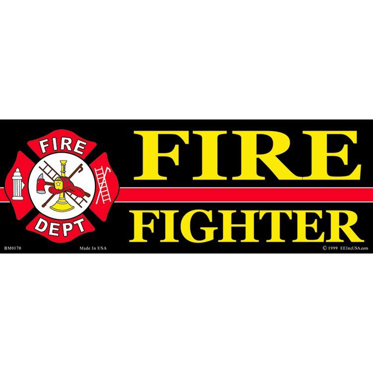 BM0170 Sticker - Fire Fighter - 3.5 x 10 in.