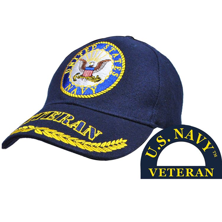 CP00213 Cap - USN, Veteran, Wreath