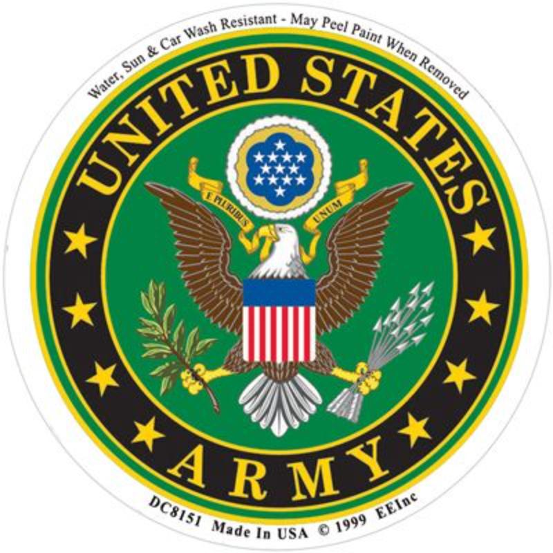 DC8151 Sticker - Army Symbol - Clear Vinyl - 3.5 x 4.13 in.