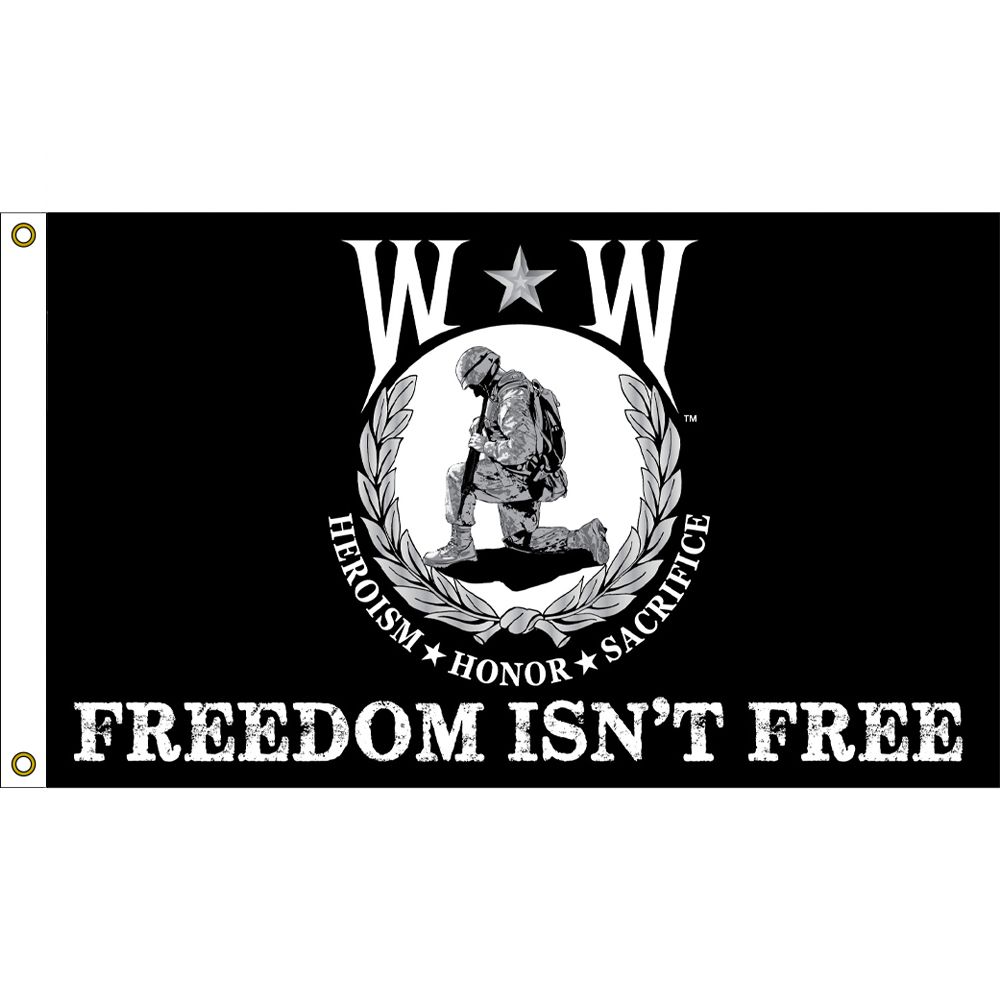 F1887 Flag - Wounded Warrior - FRDM - 3 x 5 ft.