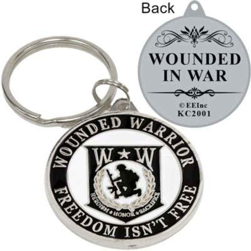 KC2001 Key Ring - Wounded Warrior, Bright-Shine - 1.5 in.