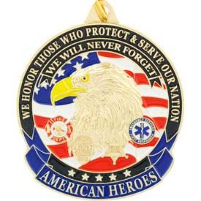 KC2009 Key Ring - American Heroes, Bright-Shine - 1.63 in.