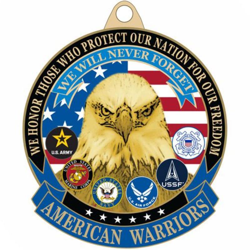 KC2015 Key Ring - American Warrior, Bright-Shine - 1.63 in.