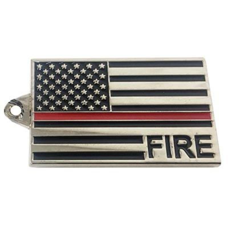 KC2536 Key Ring - Fire, Red Line - Bright-Shine - 1.63 in.
