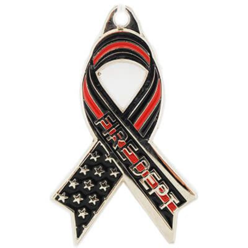 KC2539 Key Ring - Fire, Red, Ribbon - Bright-Shine - 1.75 in.