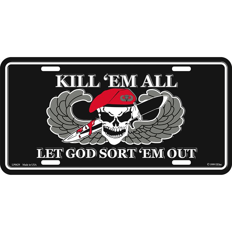LP0629 License Plate Frame - Kill EM All - 6 x 12 in.