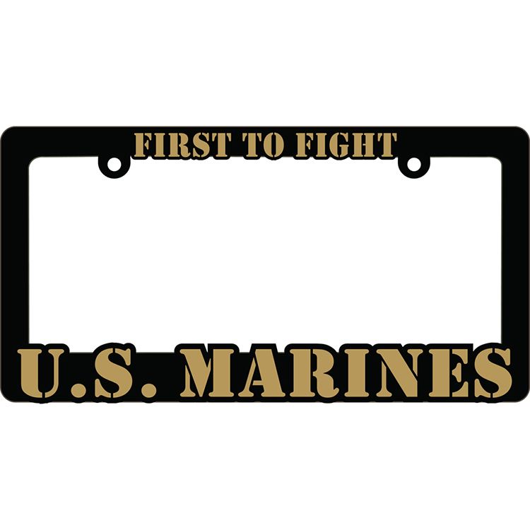 LP0909 Heavy Plastic License Plate Frame, USMC - 6 x 12 in.