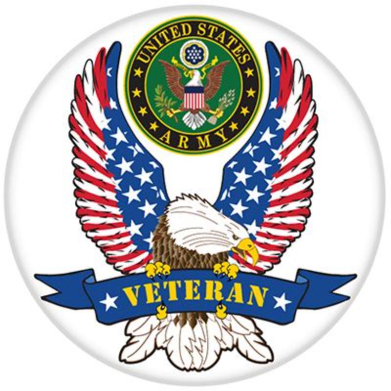 MG0802 Magnet - Army Veteran Button - 3 in.