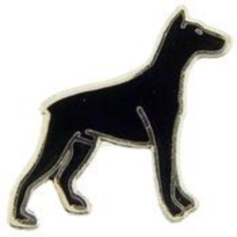 P00303 Pin - Dog, Doberman, Black - 1 in.