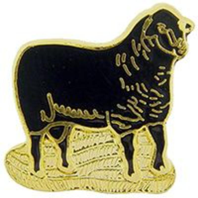 P00381 Pin - Sheep, Suffix - Black - 1 in.