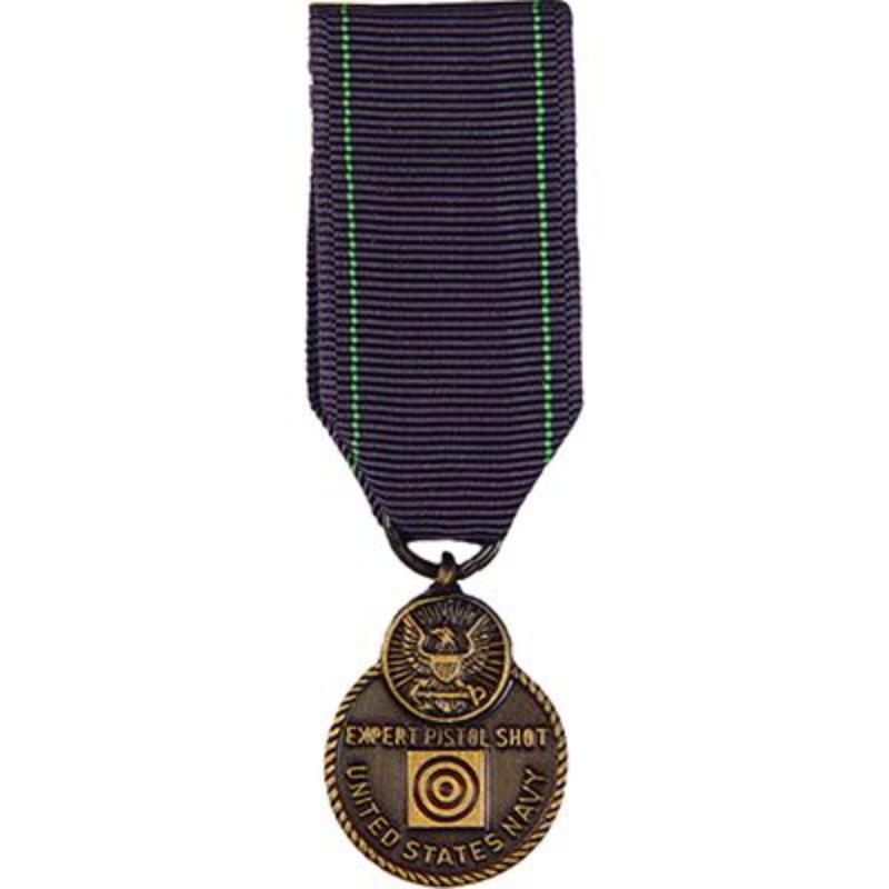 M2072 Mini Medal - USN, Expert Pistol - 2.25 in.