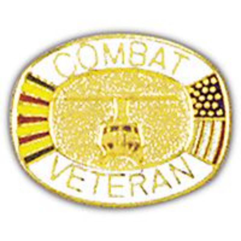 P00564 Pin - Vietnam, Combat Veteran, Hel. - 1 in.
