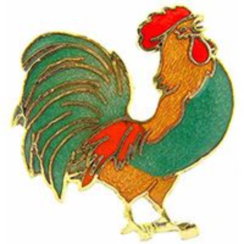 P00622 Pin - Bird, Rooster - 1 in.