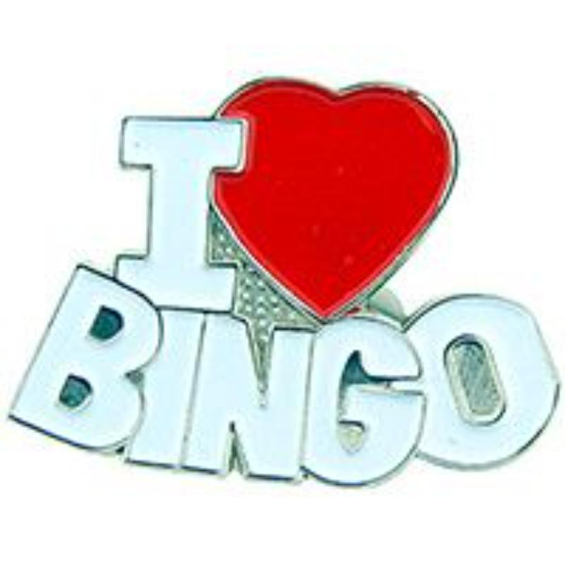 P03904 Pin - Game, Bingo, I Heart - 1 in.