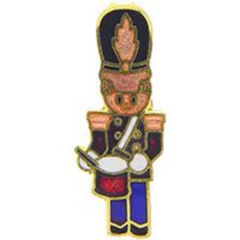 Drummer Boy Christmas Pin - 1 in. - Durable Military Design