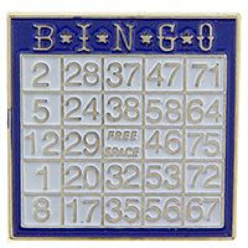 P05454 Pin - Game, Bingo, Card - 1 in.
