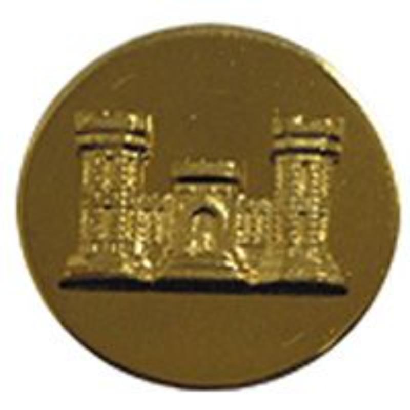 Army Engineer Pin - Gold - 1 in. - Durable Military Design