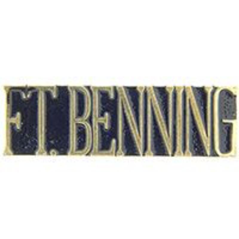 P12492 Pin - Army, Script Fort Benning - 1 in.