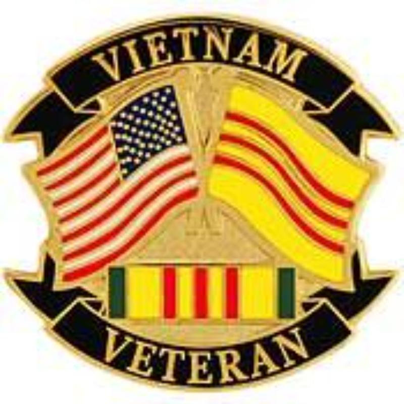 P14791 Pin - Vietnam, Veteran, Flags - 1 in.