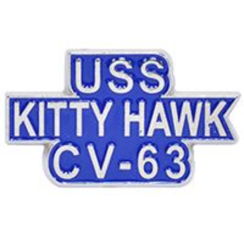 P14972 Pin - USS, Kitty Hawk - Script - 1.31 in.