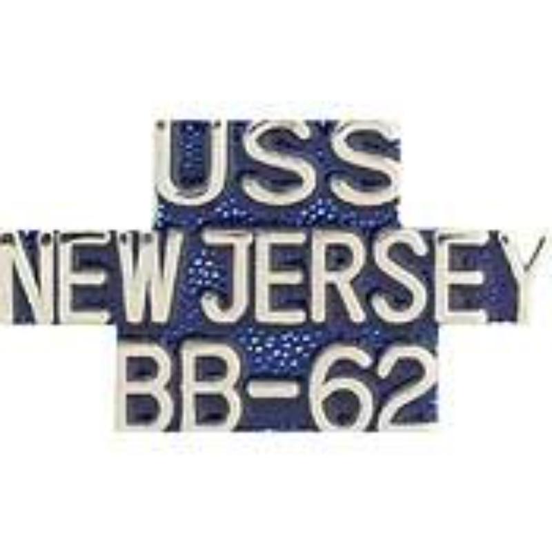 P14974 Pin - USS, Jersey - Script - 1 in.