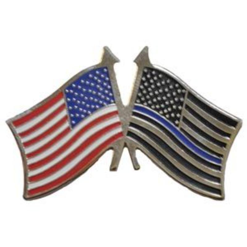 P14994 Pin - USA & Blue Line Flag - 1.5 in.