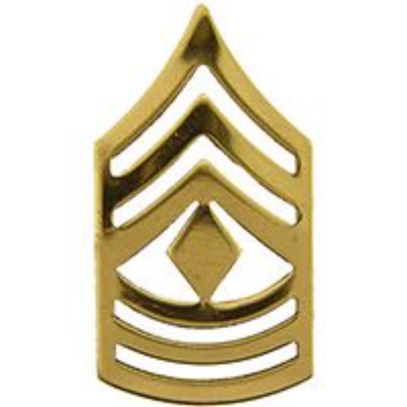 P15256 Rank - Army, E8, 1st Sergeant - Gold - 0.81 x 1.5 in.