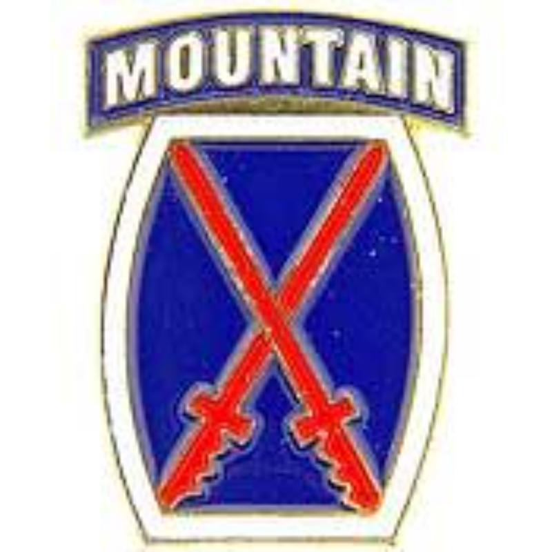 P15391 Pin - Army, 10th Mountain Division Division - 1 in.