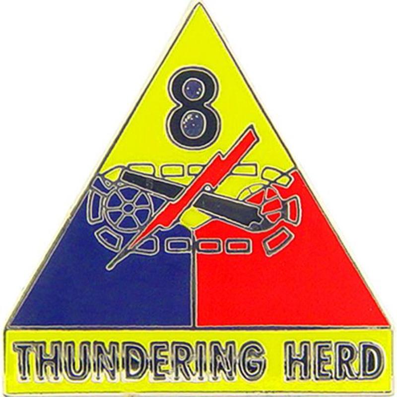 P15517 Pin - Army, 8th Armored Division - 1 in.