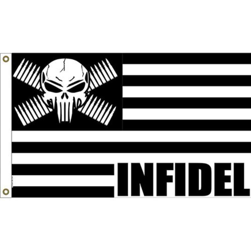 F1448 Flag - Infedel Skull & Bullets - 3 x 5 ft.