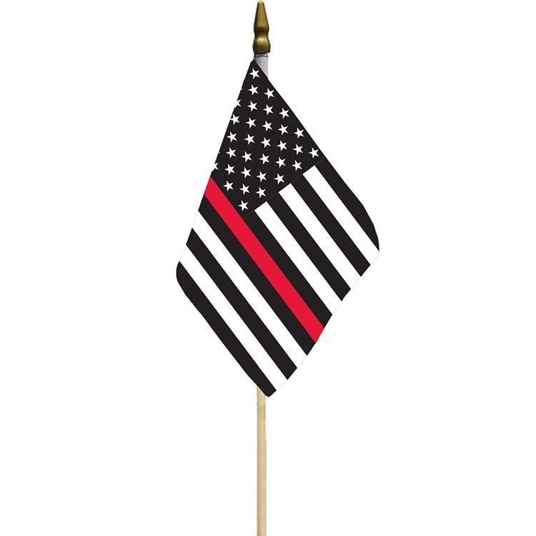 F8475 Flag - Fire, Red Line, Honor - 12 x 18 in.