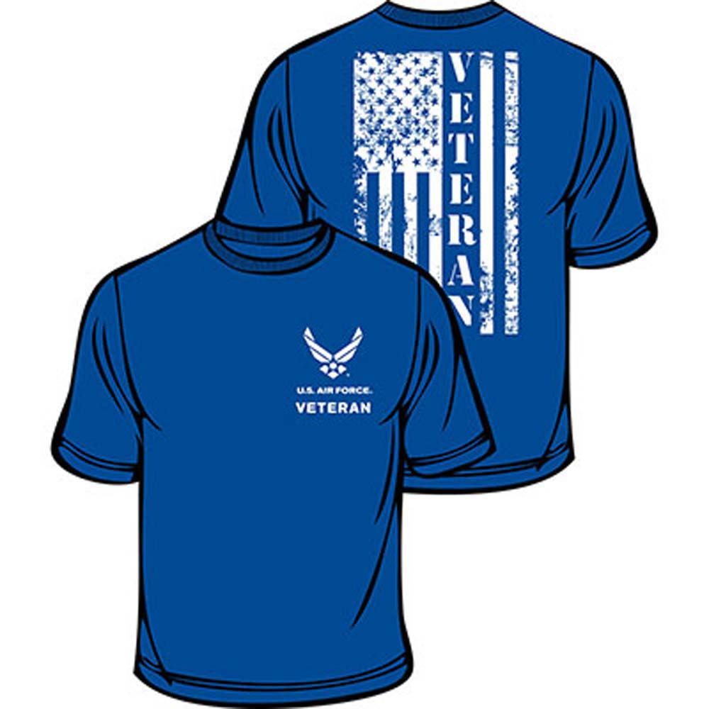 CS0401 T-Shirt - US Air Force Veteran Flag, Light Blue