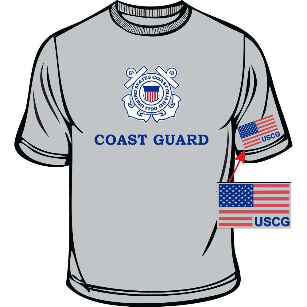 CS0515 T-Shirt - US Coast Guard RW&B, Heather