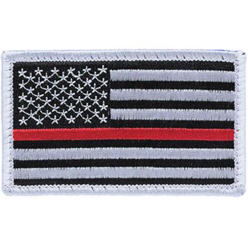 PM3096V Patch - Fire, Red Line USA - Cloth Hook & Eye - 3.38 x 2 in.