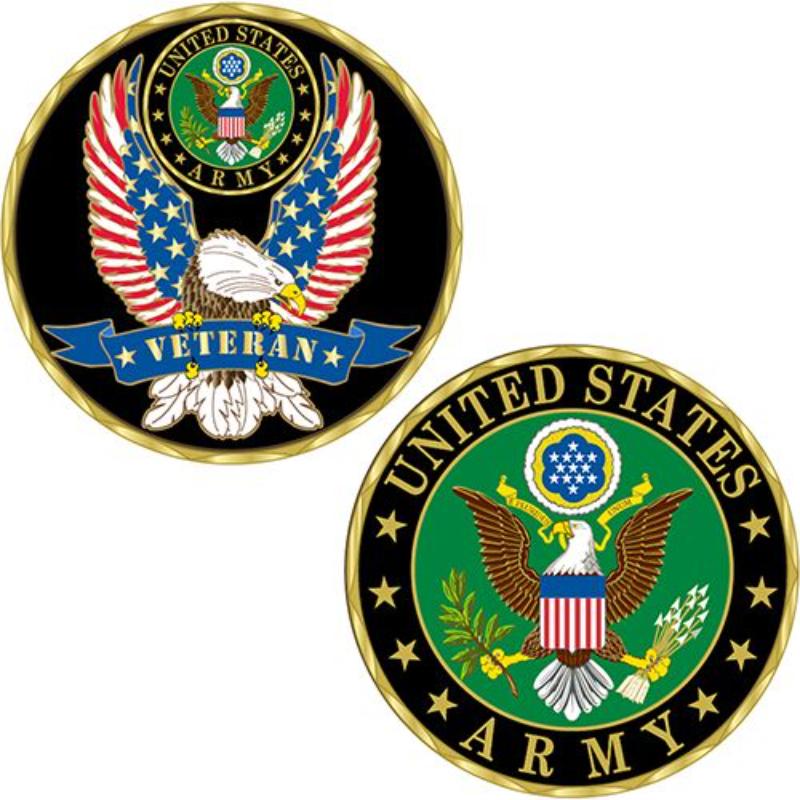 CH1000 Challenge Coin - Army Veteran - 1.75 in.