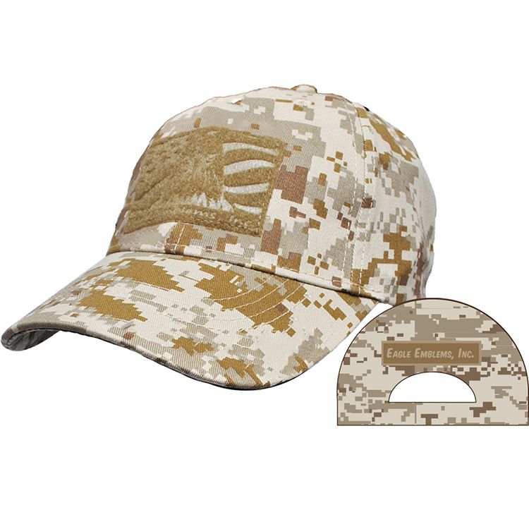 CP00033 Cap - Tactical Operations, Desert Marines - Brushed Twill - Cloth Hook & Eye Closure - Medium