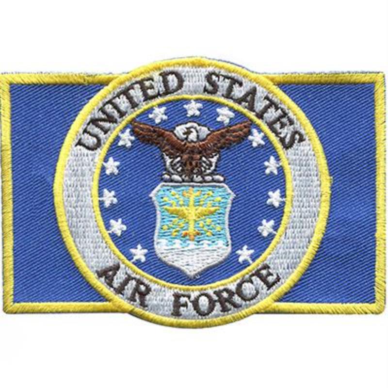 PM3804V Patch - USAF Emblem, Rectangle - Cloth Hook & Eye - 3.5 x 2.5 in.