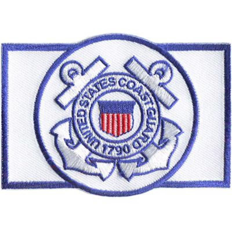PM3813V Patch - United States Coast Guard, Logo, Rectangle - Cloth Hook & Eye - 3.5 x 2.5 in.