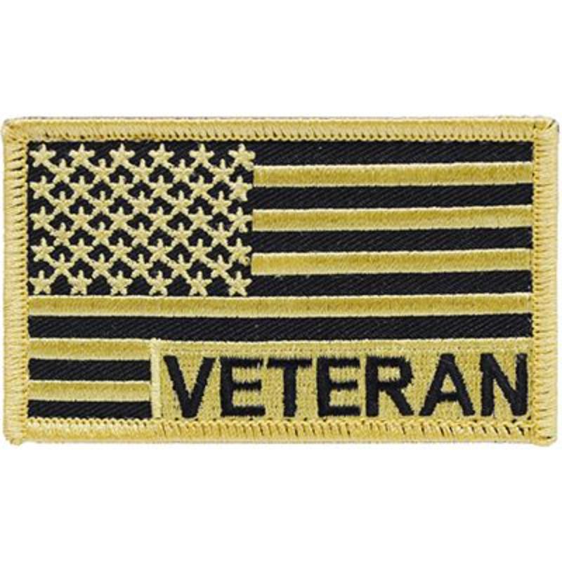 PM3054V Patch - Flag, USA, Desert Veteran - Large - Cloth Hook & Eye - 3.5 x 2.13 in.
