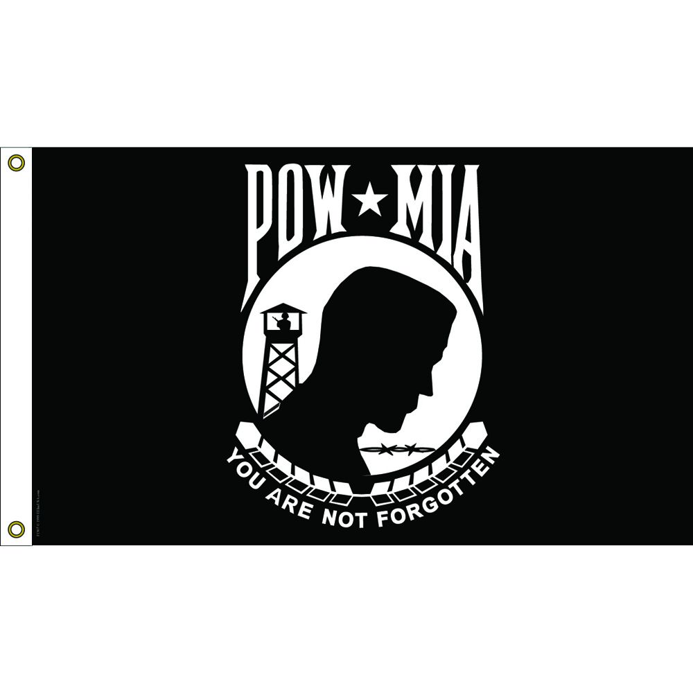 F3209-05 Flag - Pow Mia Double Sided, Nylon-Glow - 3 x 5 ft.
