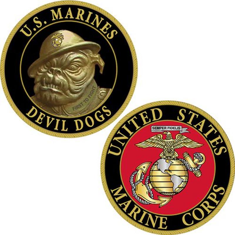 CH1232 Challenge Coin - USMC Devil Dogs - 1.75 in.