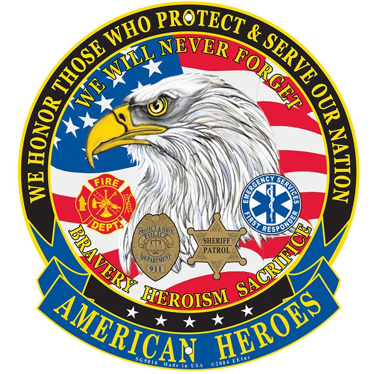SG9018 Sign - American Heroes - 12 in.