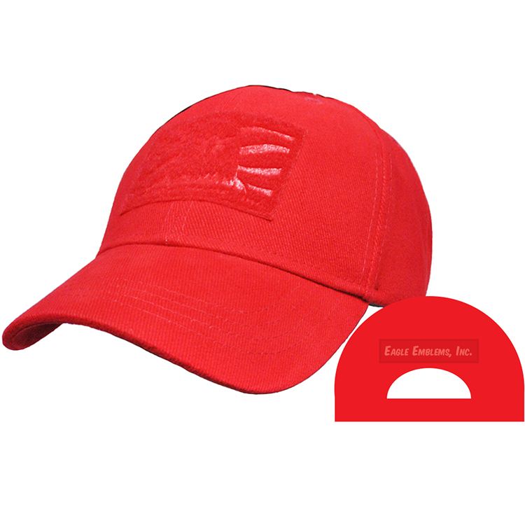 CP00022 Cap - Tactical Operations, Red - Brushed Twill - Cloth Hook & Eye Closure - Medium