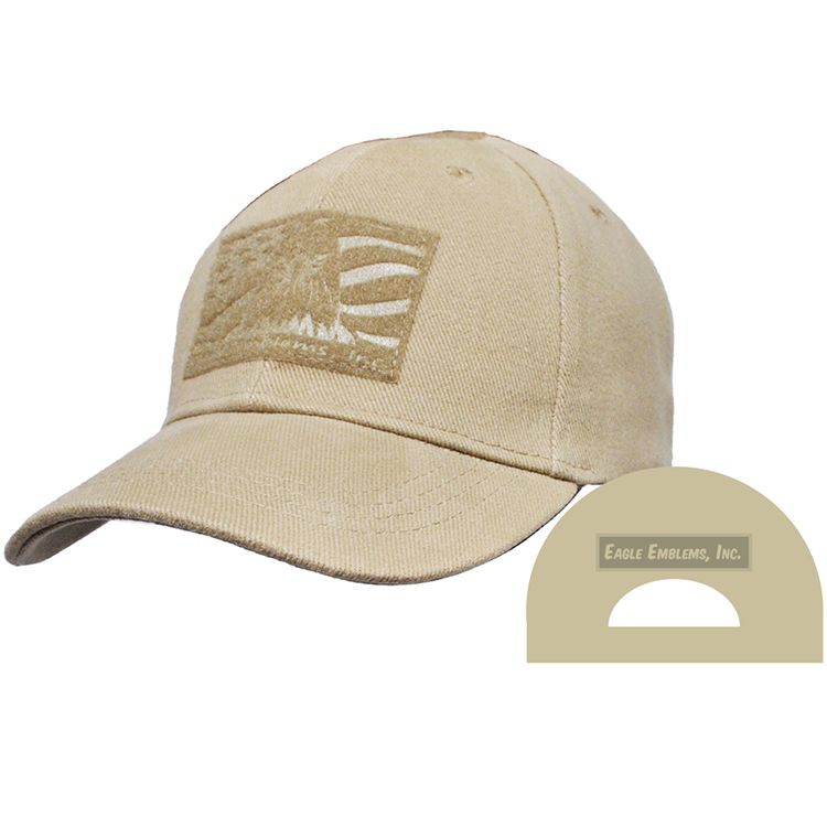 CP00026 Cap - Tactical Operations, Desert Khaki - Brushed Twill - Cloth Hook & Eye Closure - Medium