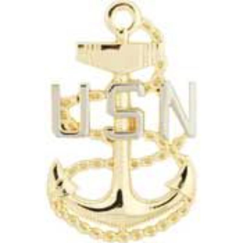 P16206 Pin - USN, Chief Petty Officer Basic - Silver & Gold - 1.5 in.