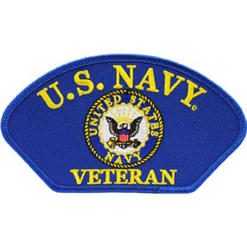 PM1625 Patch - USN, Hat, Veteran - 5.25 x 3 in.