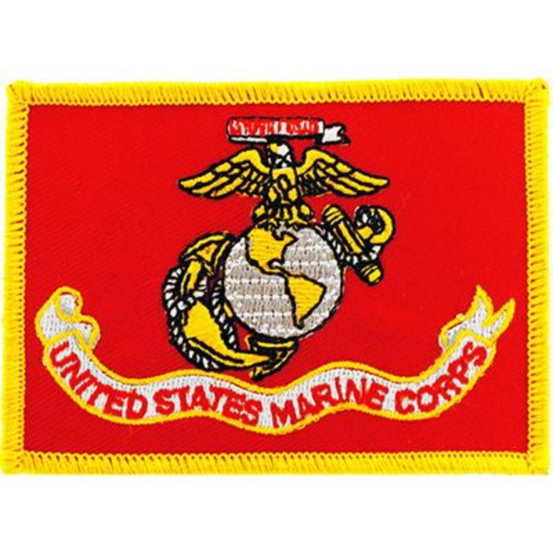 PM3805V Patch - USMC, Flag - Cloth Hook & Eye - 3.5 x 2.25 in.