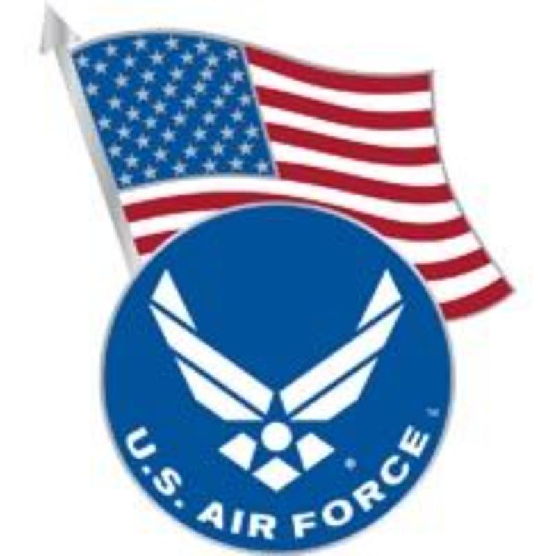 P13778 Pin - USAF Symbol & USA Flag - 1.25 in.