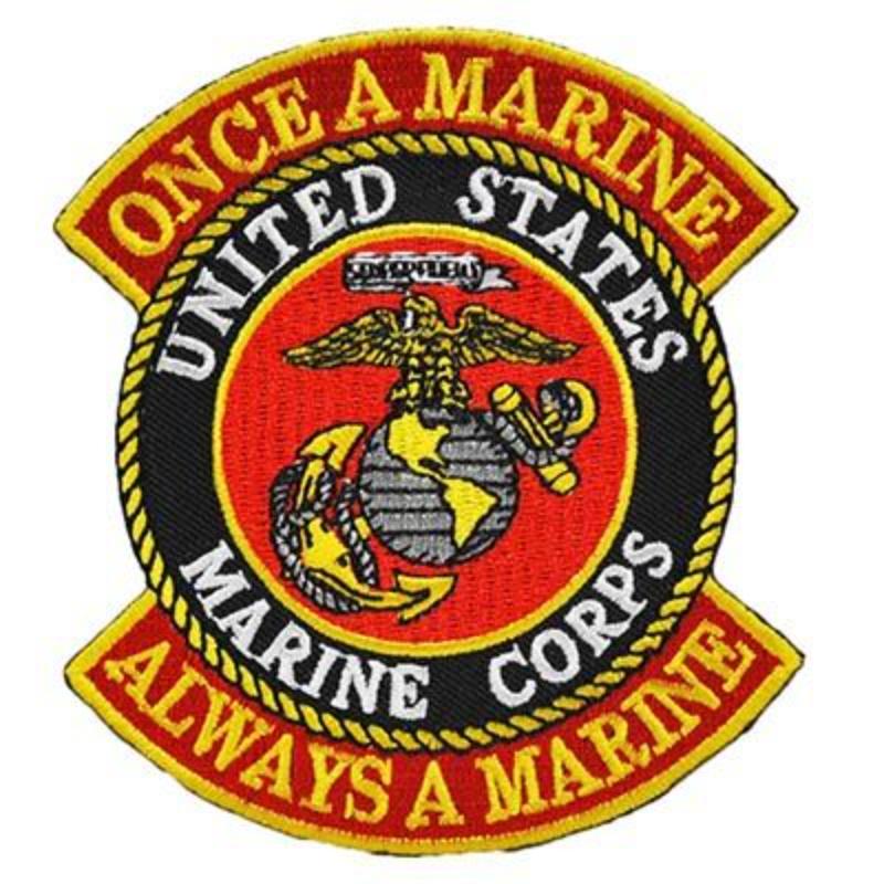 PM0067 Patch - USMC Logo, Once a Marine - 4.23 in.